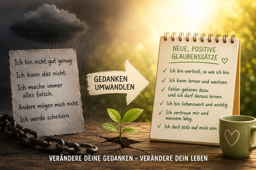 Negative Glaubenssätze umwandeln – aus belastenden Gedanken werden positive Glaubenssätze